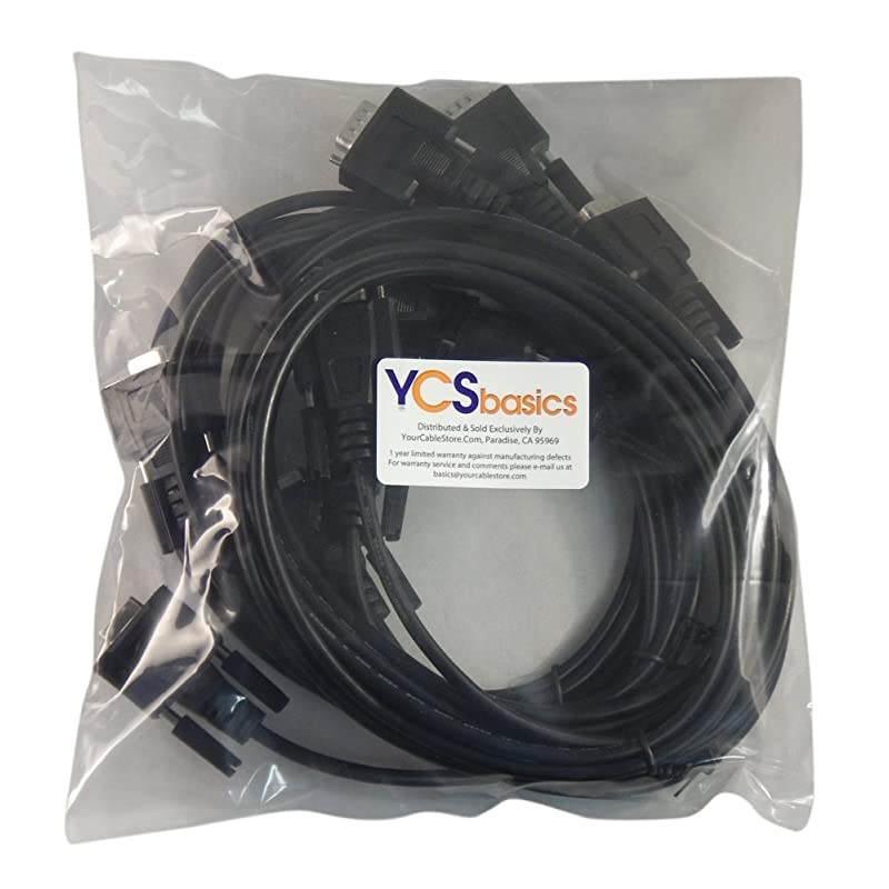 Five Pack Of  Black 6 Foot DB9 9 Pin Serial RS232 MaleFemale Extension Cables