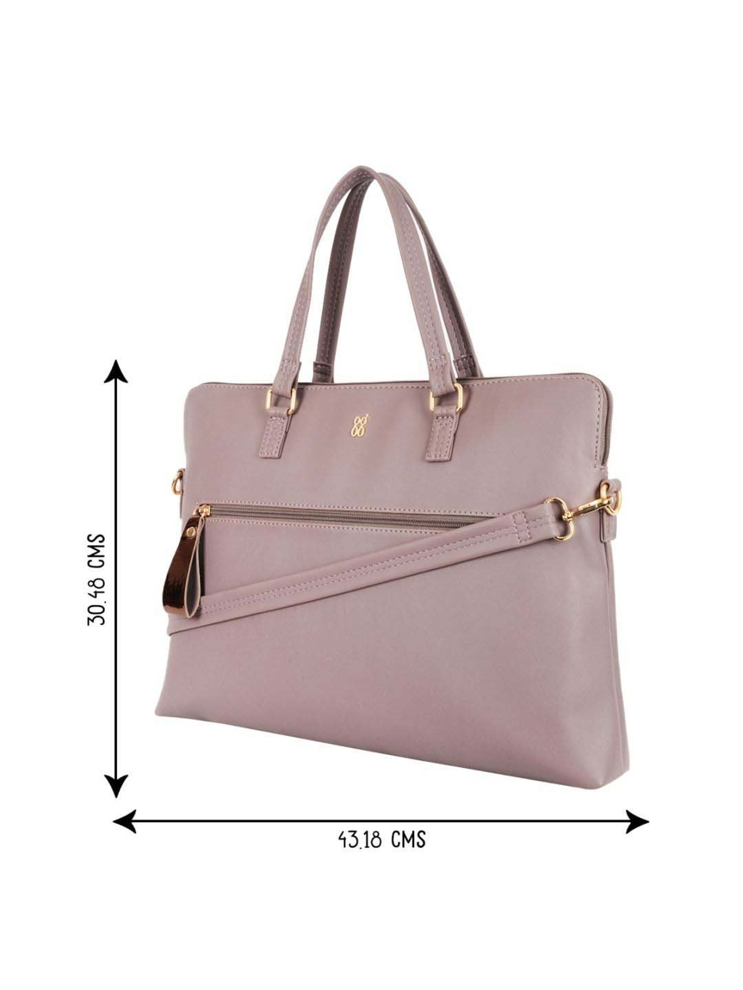 Baggit Brown PVC Solid Laptop Messenger Bag