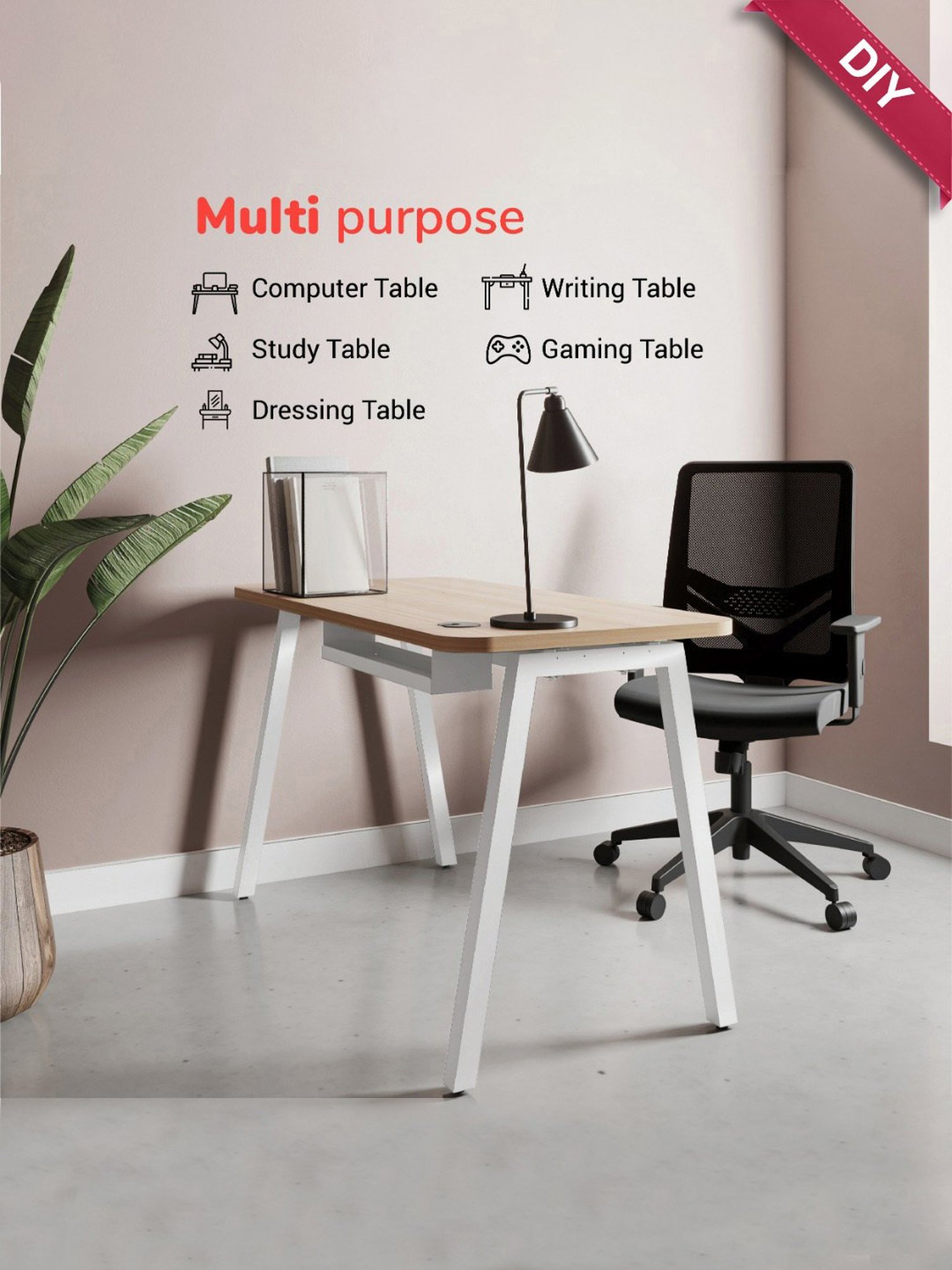 HNI India IVO  Engineered Wood Executive Office and Study Desk (White-900MM)