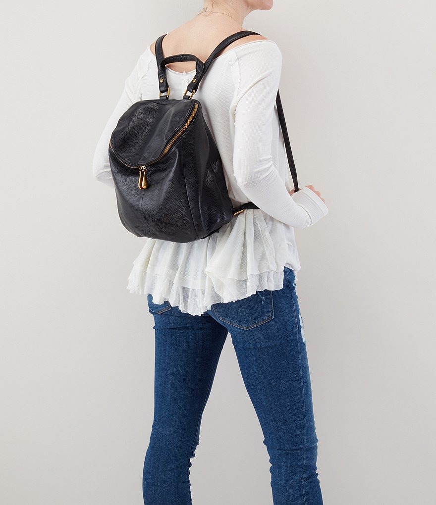 HOBO River Zip Top Medium Leather Backpack