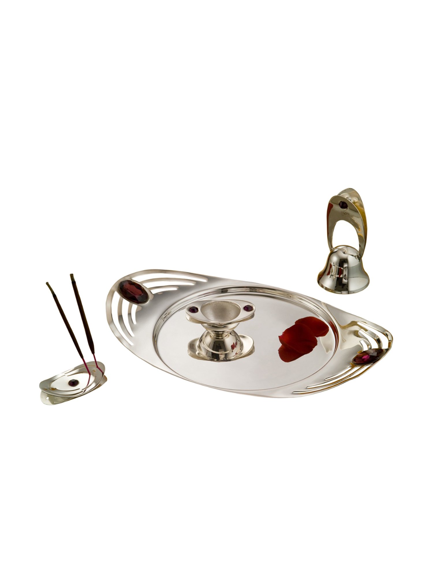 Episode Silver Plated Pooja Thali Tilak with Set