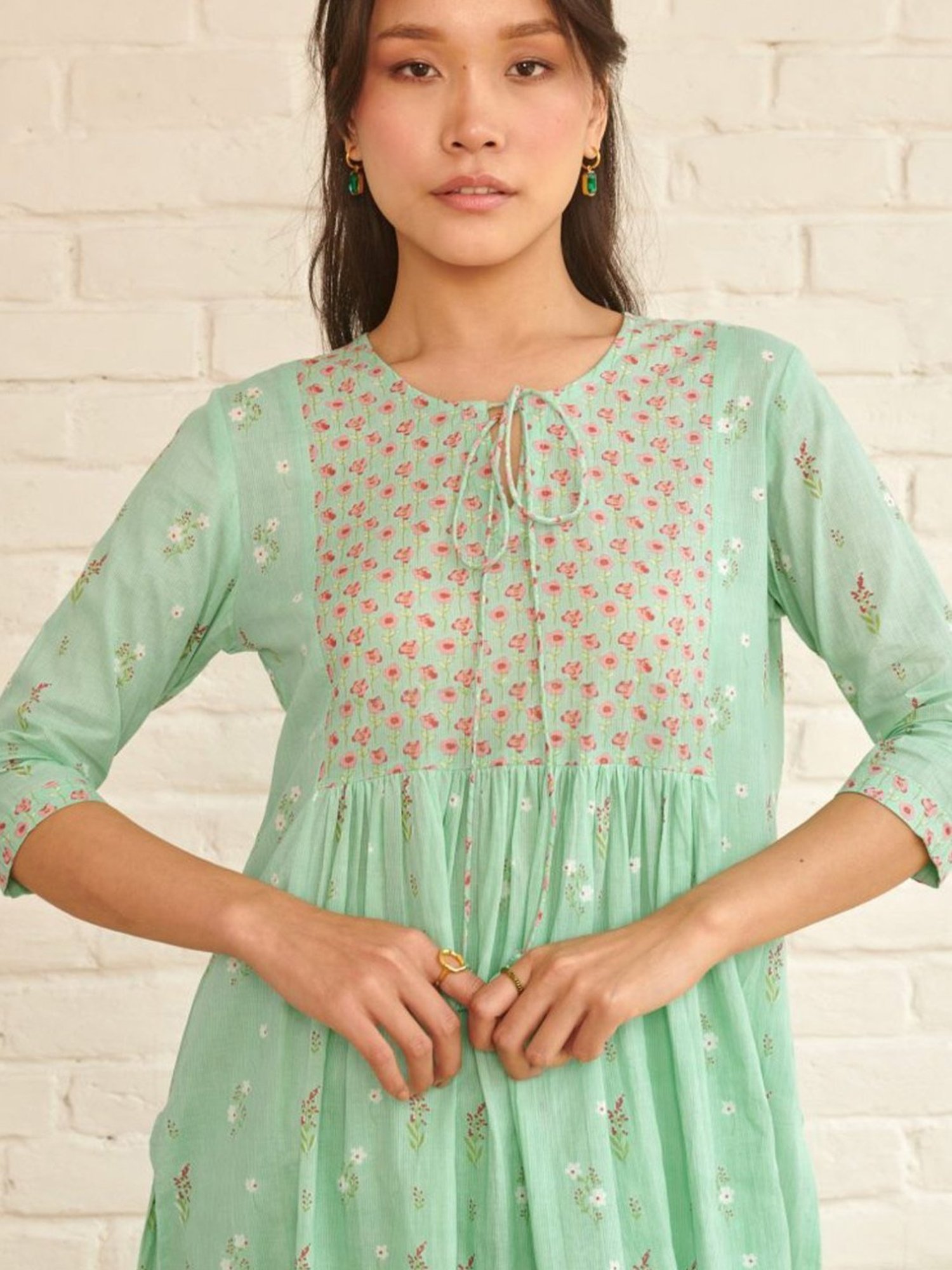 Prakriti Jaipur Blue Peony Kurta