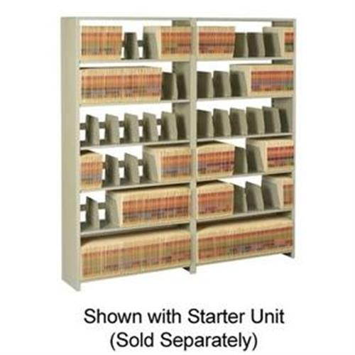 Tennsco Snap-Together Seven-Shelf Closed Add-On Unit Steel 48w x 12d x 88h Sand
