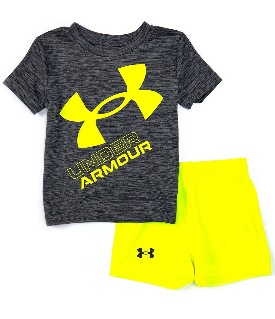 Under Armour Baby Boys 12-24 Months Short-Sleeve Slanted Logo Tee & Shorts Set