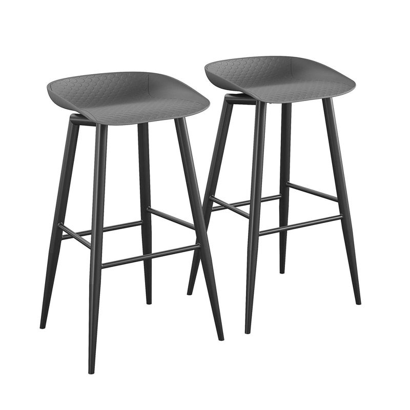 Riley 2pk Indoor/Outdoor Bar Stools - Charcoal - Novogratz