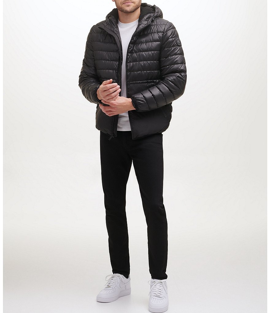 Kenneth Cole New York Long-Sleeve Quilted Midweight Hooded Puffer Jacket