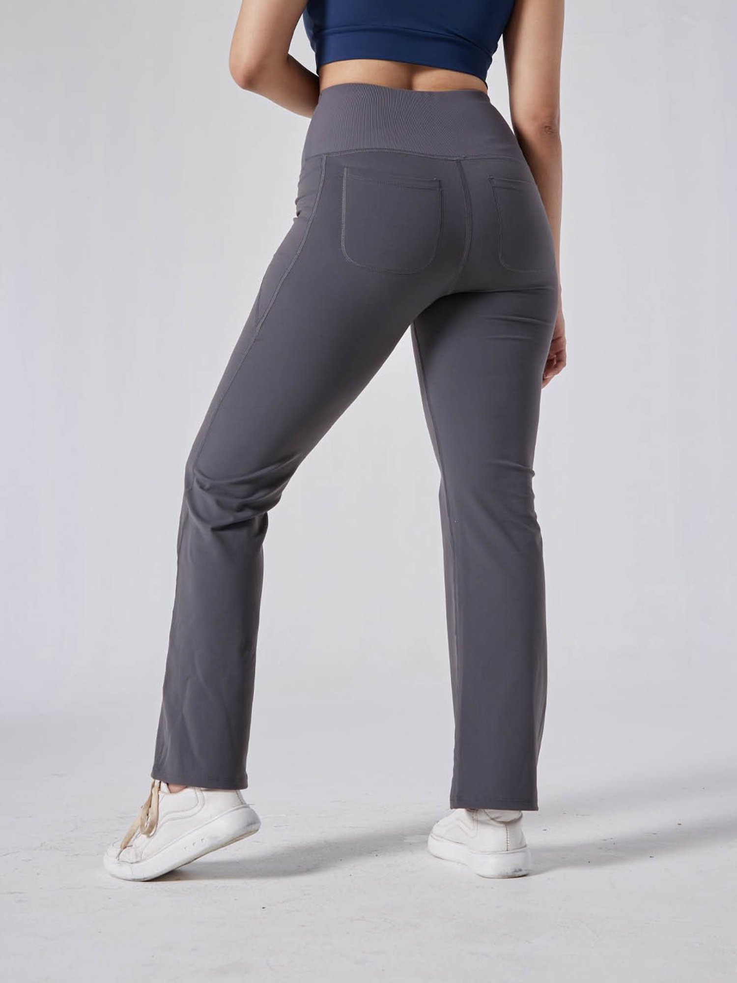 BlissClub Grey High Waist The Ultimate Flare Pants