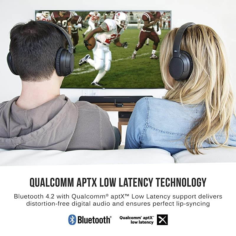 Connect Hub Universal Dual Headphone and Speaker Bluetooth Audio Transmitter and Receiver for TV with aptX Low Latency optical and analog passthrough