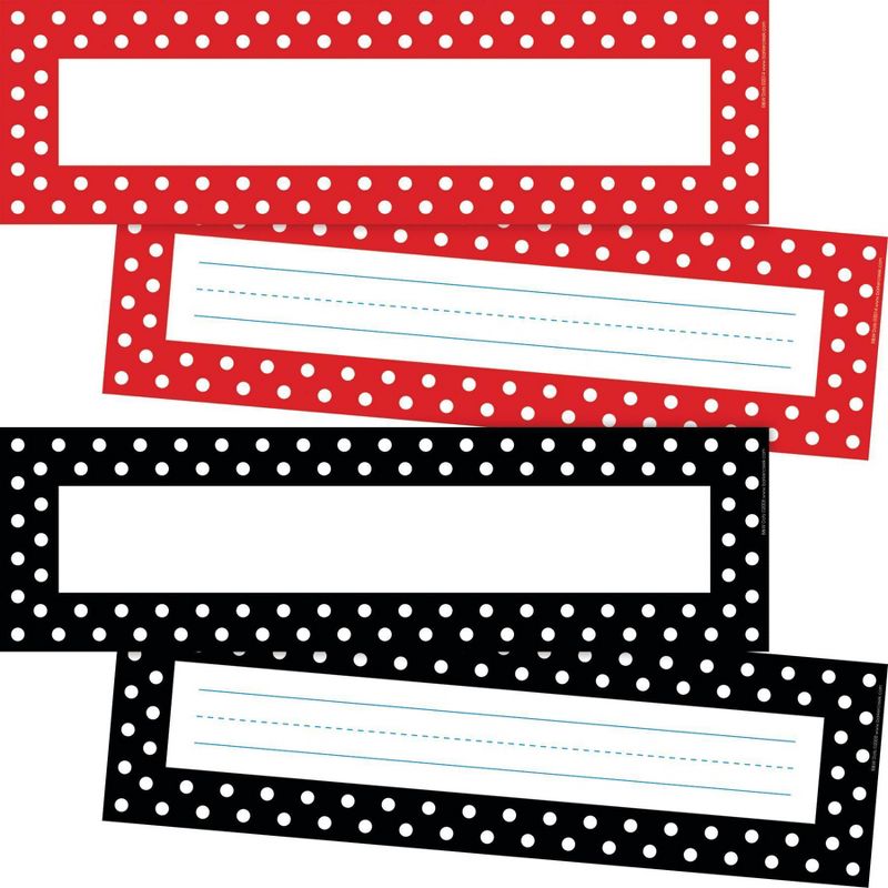 Barker Creek 72pc 2 Designs Dots Name Plate per Bulletin Board Sign Set