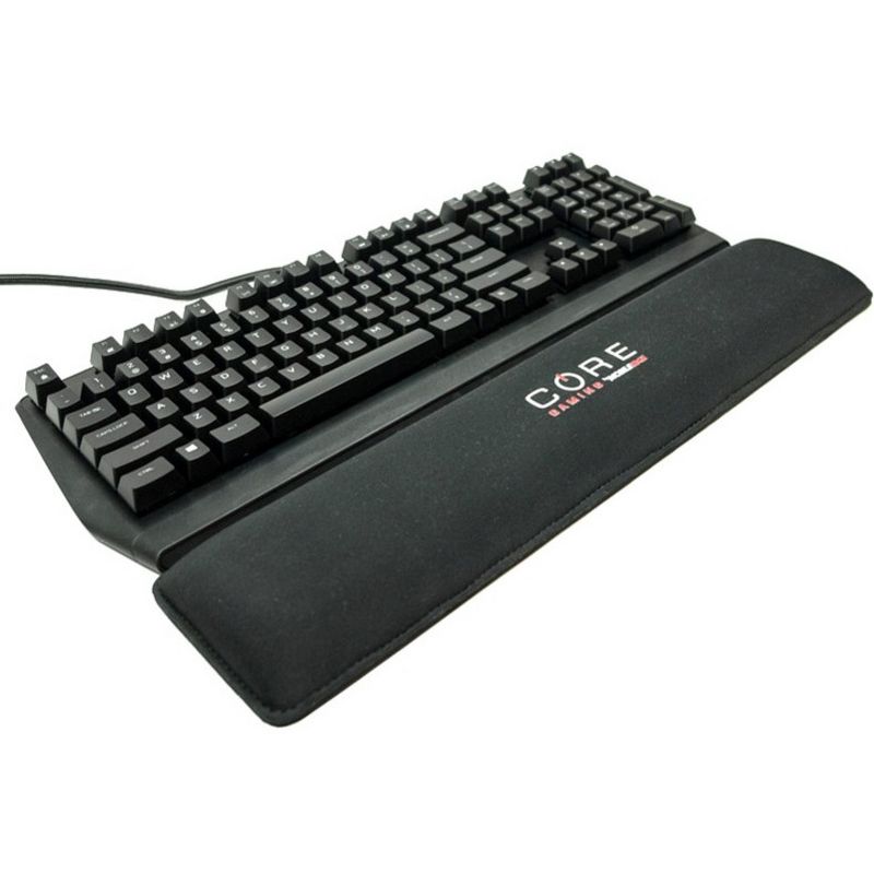 Mobile Edge Core Gaming 18.5" Gel Wrist Rest - 0.88" x 18.50" x 4" Dimension - Black - Gel Core, Rubber Base, Cloth Surface, Fabric Cover