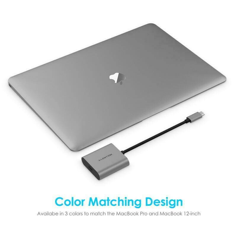 LENTION USB-C to Mini DisplayPort Adapter, USB 3.1 Type-C & Thunderbolt 3 Port Compatible
