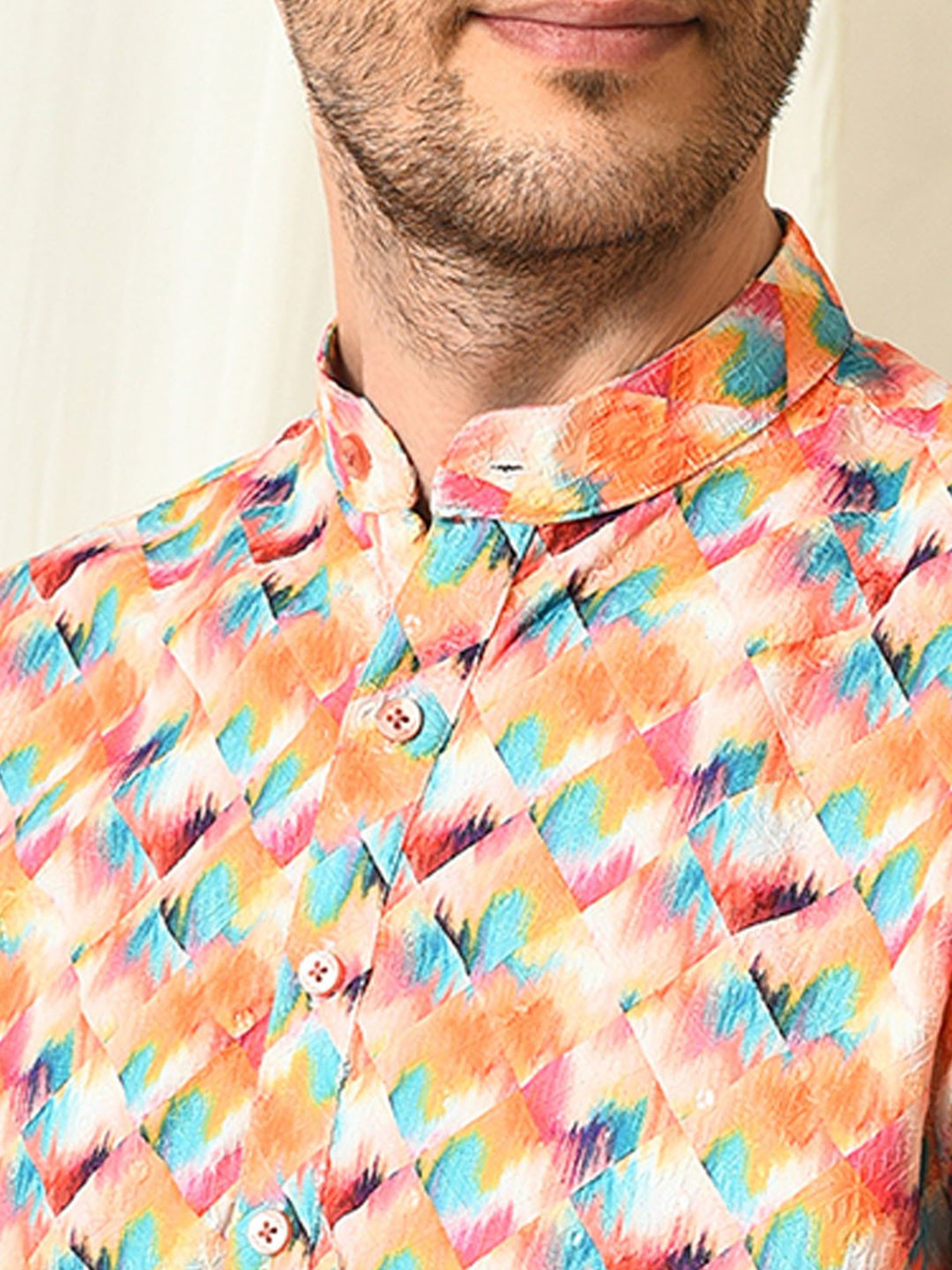 Hangup Multicolor Regular Fit Print Kurta & Pyjamas Set