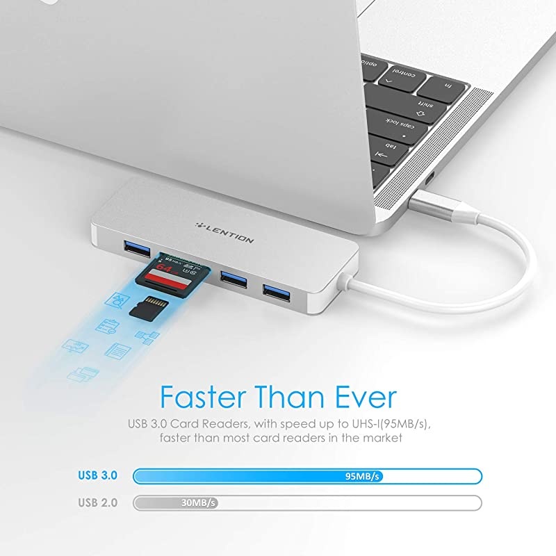 USB C Hub with 4K HDMI 3 USB 30 SDMicro SD Card Reader Compatible 20202016 MacBook Pro 131516 New Mac AirSurface Chromebook MultiPort Adapter CBC18 Silver