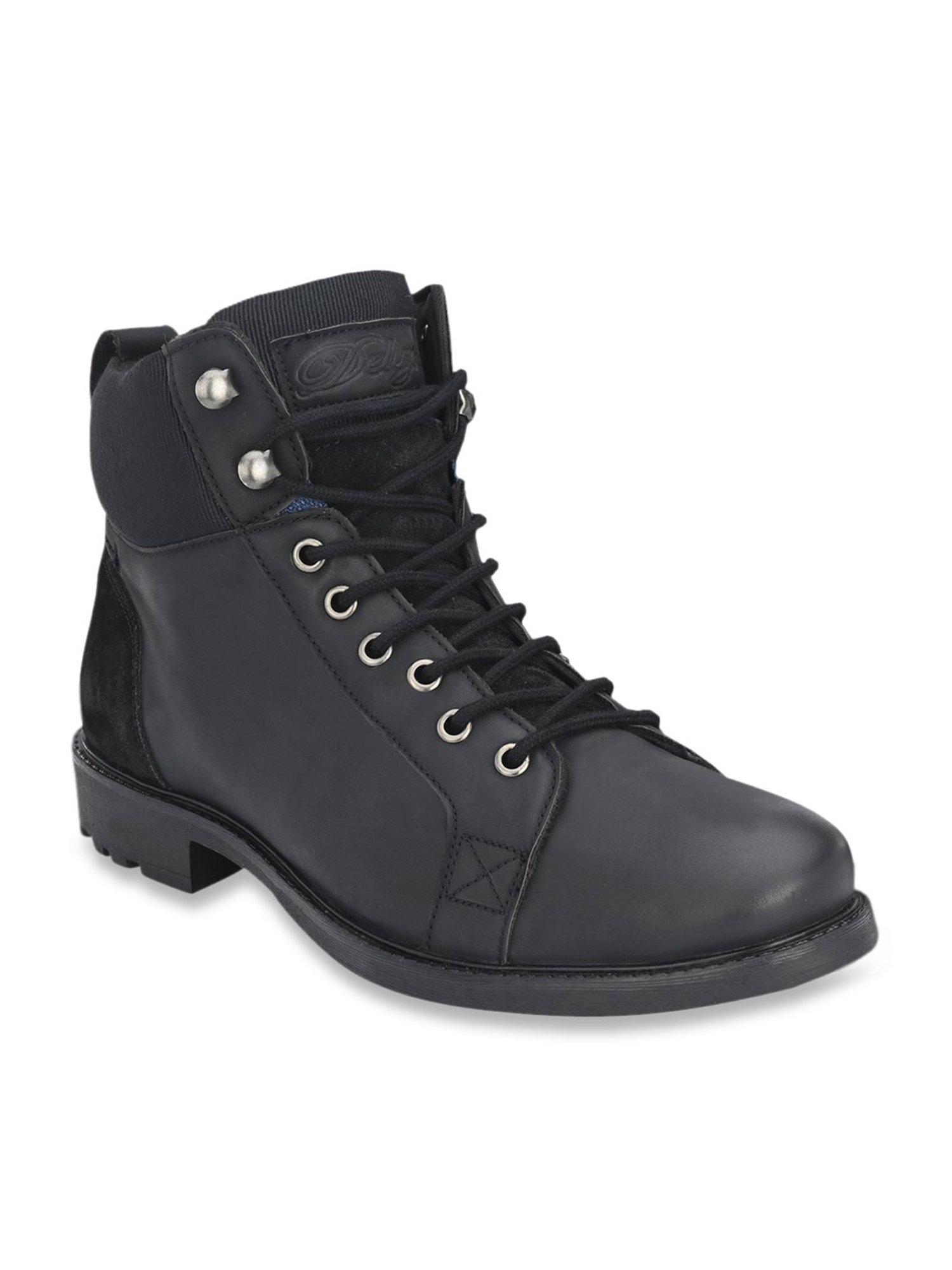 Delize Men's Black Biker Boots