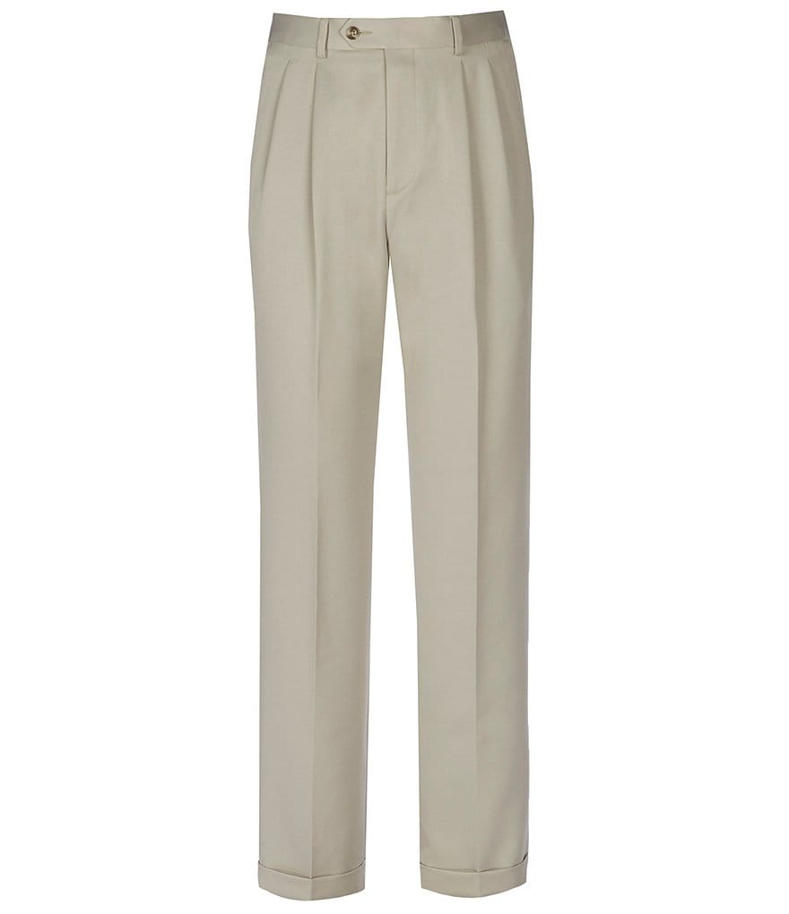 Roundtree & Yorke Travel Smart Non-Iron Pleated Ultimate Comfort Microfiber Dress Pants