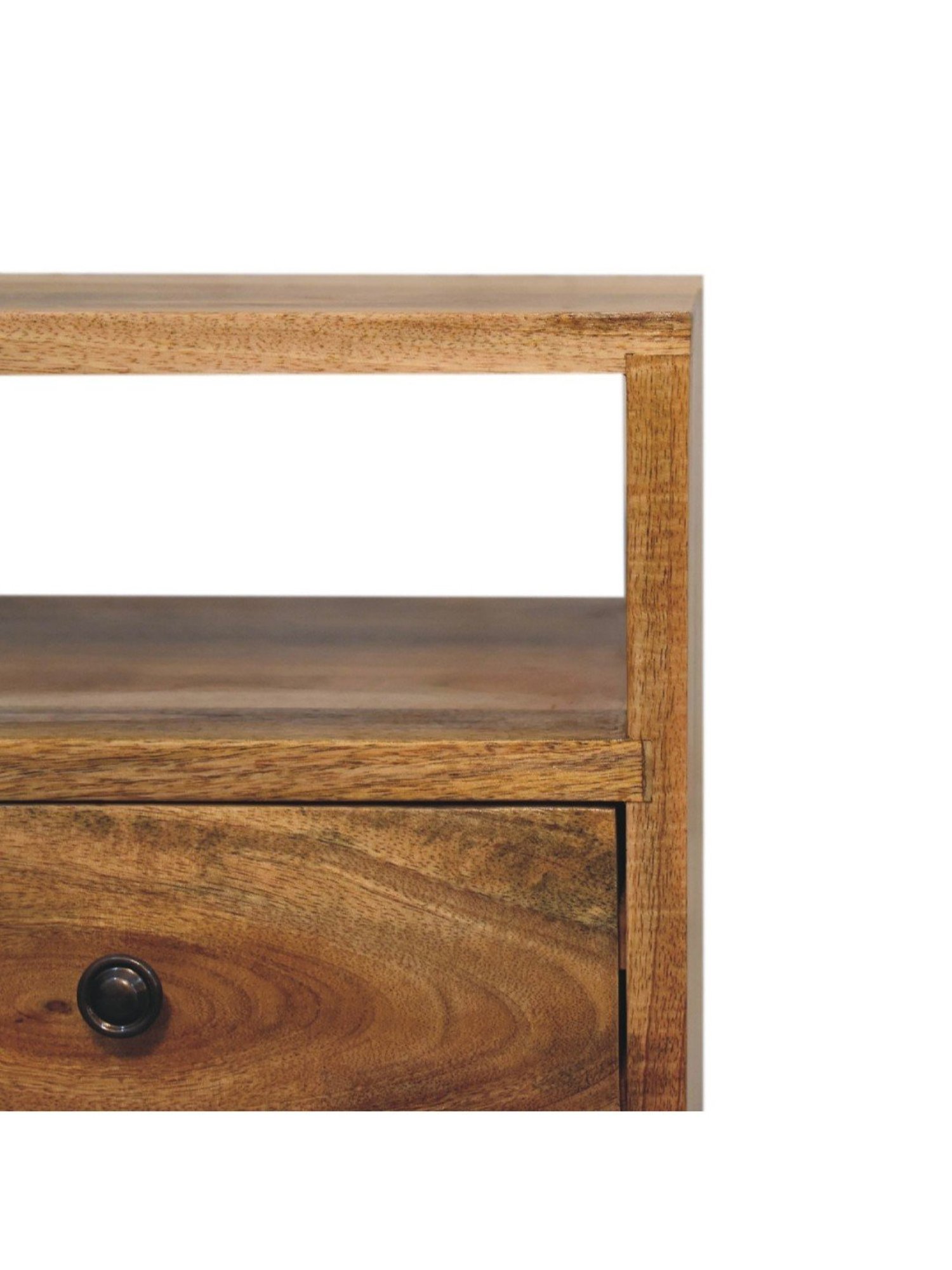 Artisan Furniture Brown Wood Mini Classic Oakish Bedside Table with Open Slot