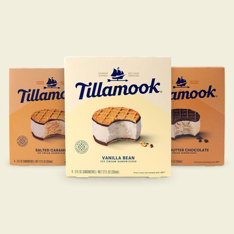 Tillamook Peanut Butter Chocolate Ice Cream Sandwich - 12oz/4ct