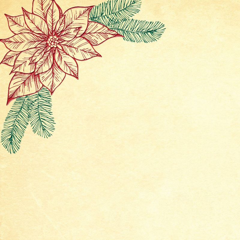 40ct Poinsettia Foil Design Letterhead