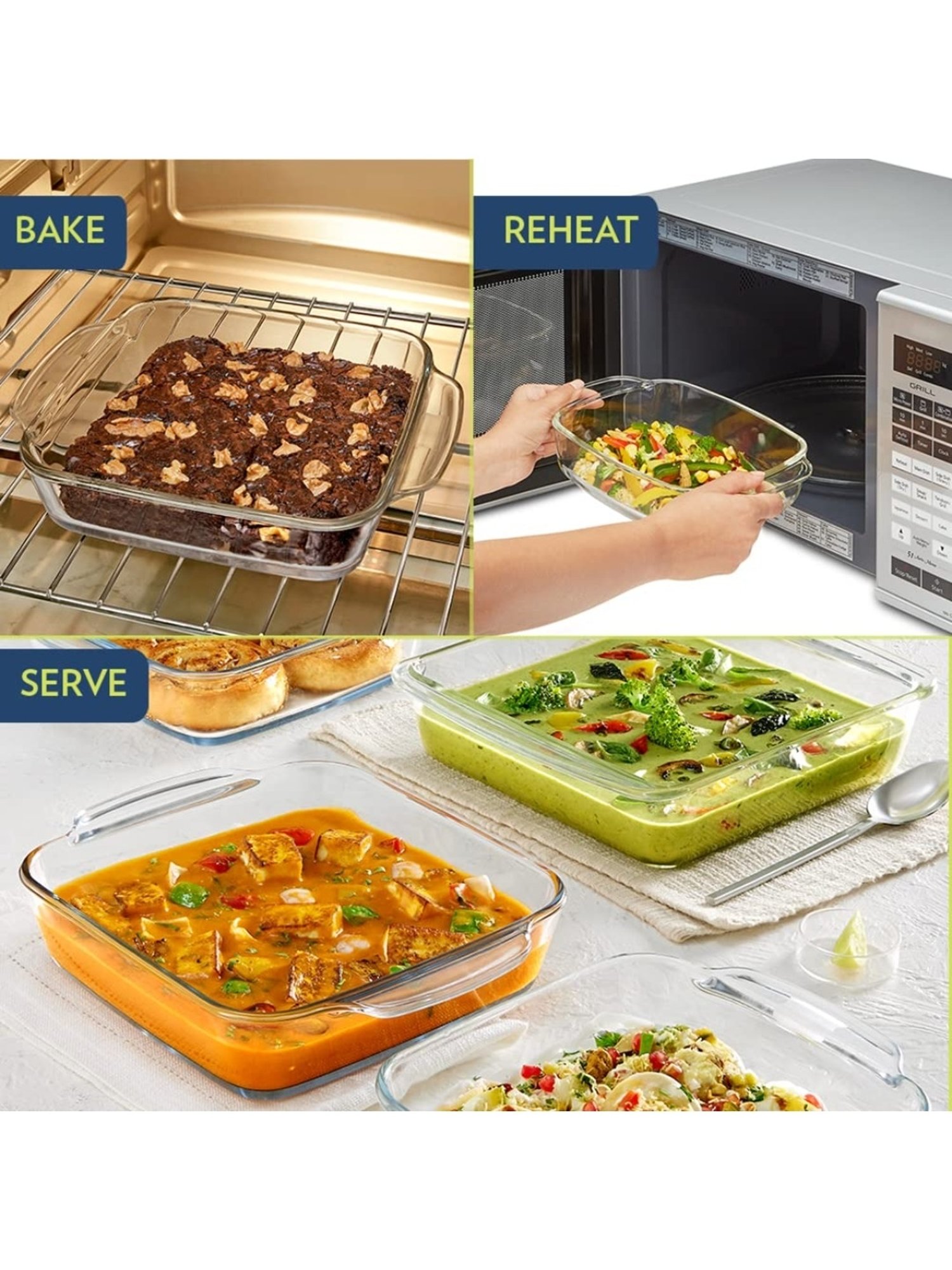 ?Borosil ?Transparent Glass Baking Dish (1600 ML)