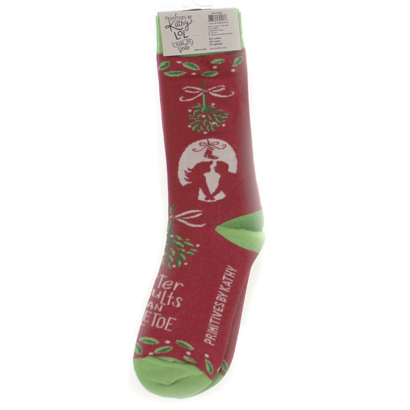 Novelty Socks 14.0" My Christmas Socks Lol Made You Smile Primitives By Kathy  -  Socks