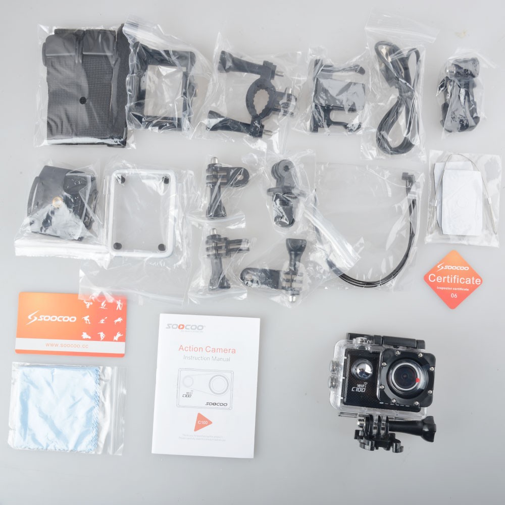 SOOCOO C100 NTK96660 20MP 4K WiFi Action Video Camera Gyro with Optional GPS Extension Waterproof