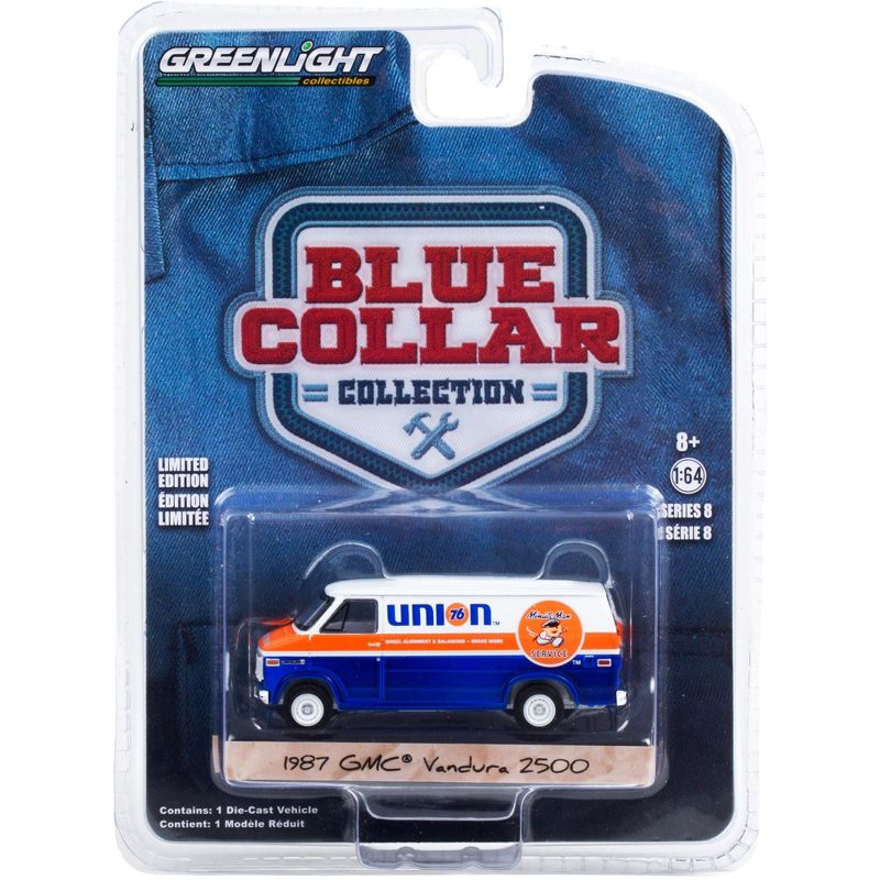 1987 GMC Vandura 2500 Van "Union 76" Blue and White w/Orange Stripe "Blue Collar Collection" 1/64 Diecast Model Car Greenlight