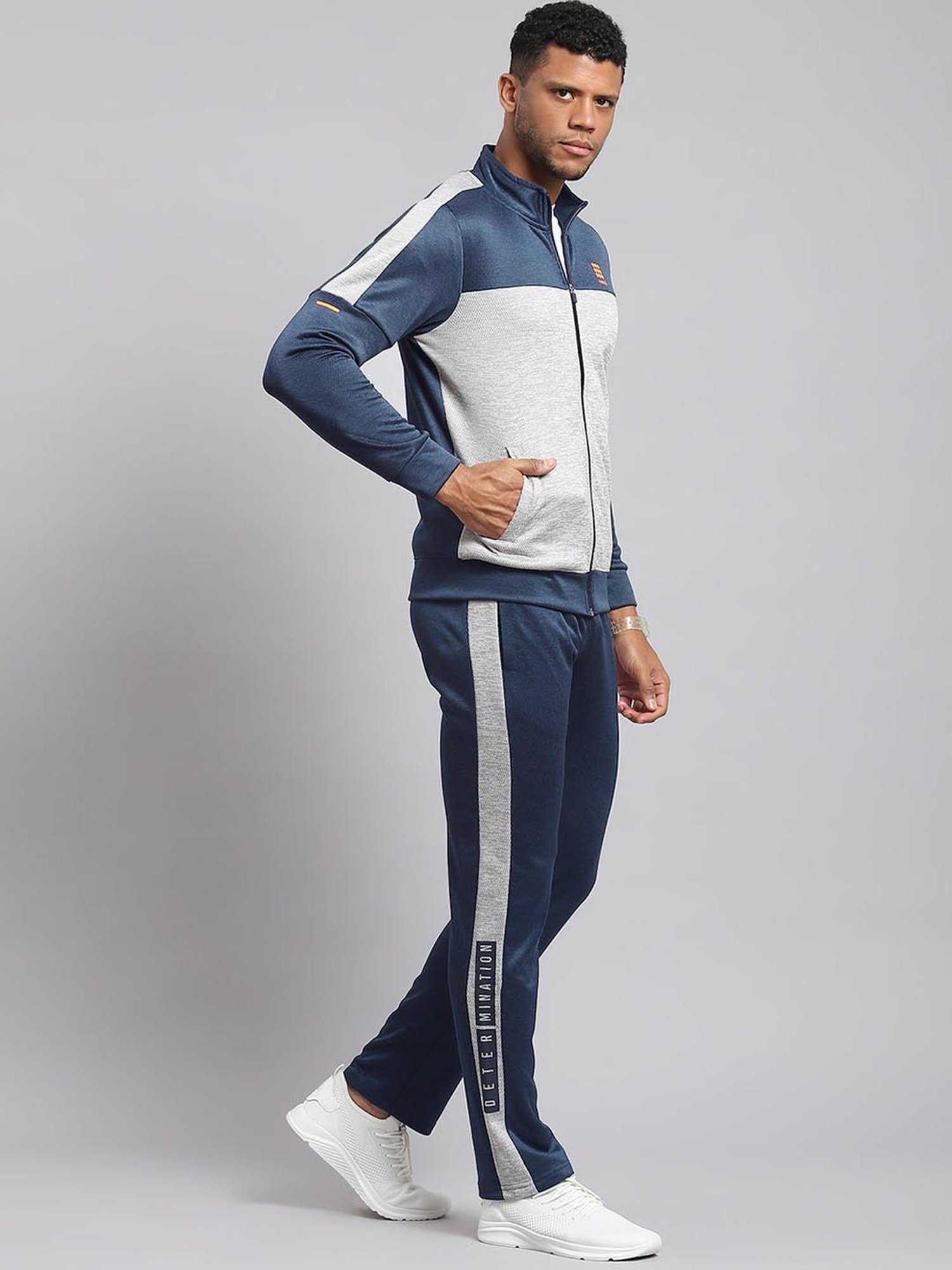 Rock.it Navy Blue Smart Fit Colour Block Tracksuit