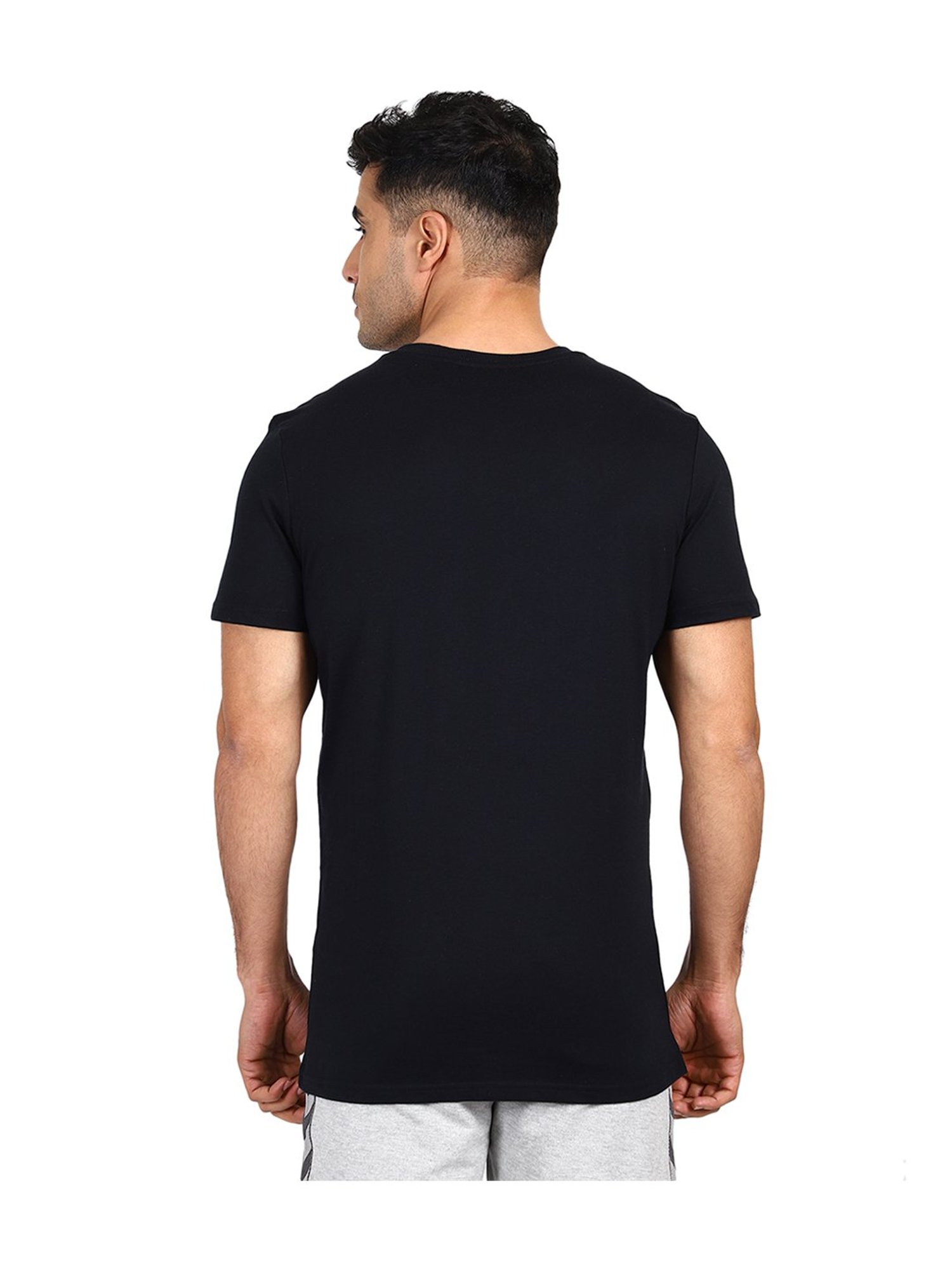 Hummel Black Round Neck Cotton T-Shirt