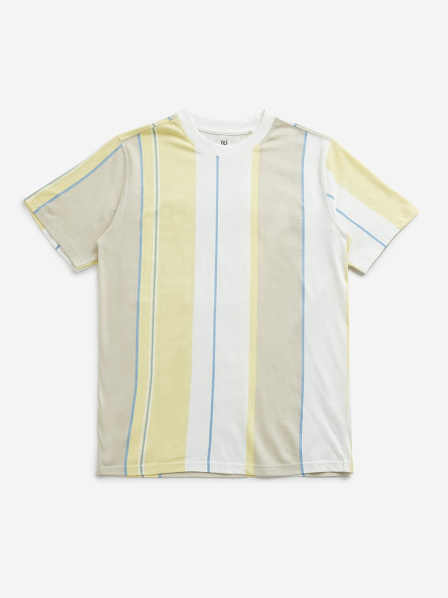 Y&F Kids by Westside Yellow Striped Design T-Shirt