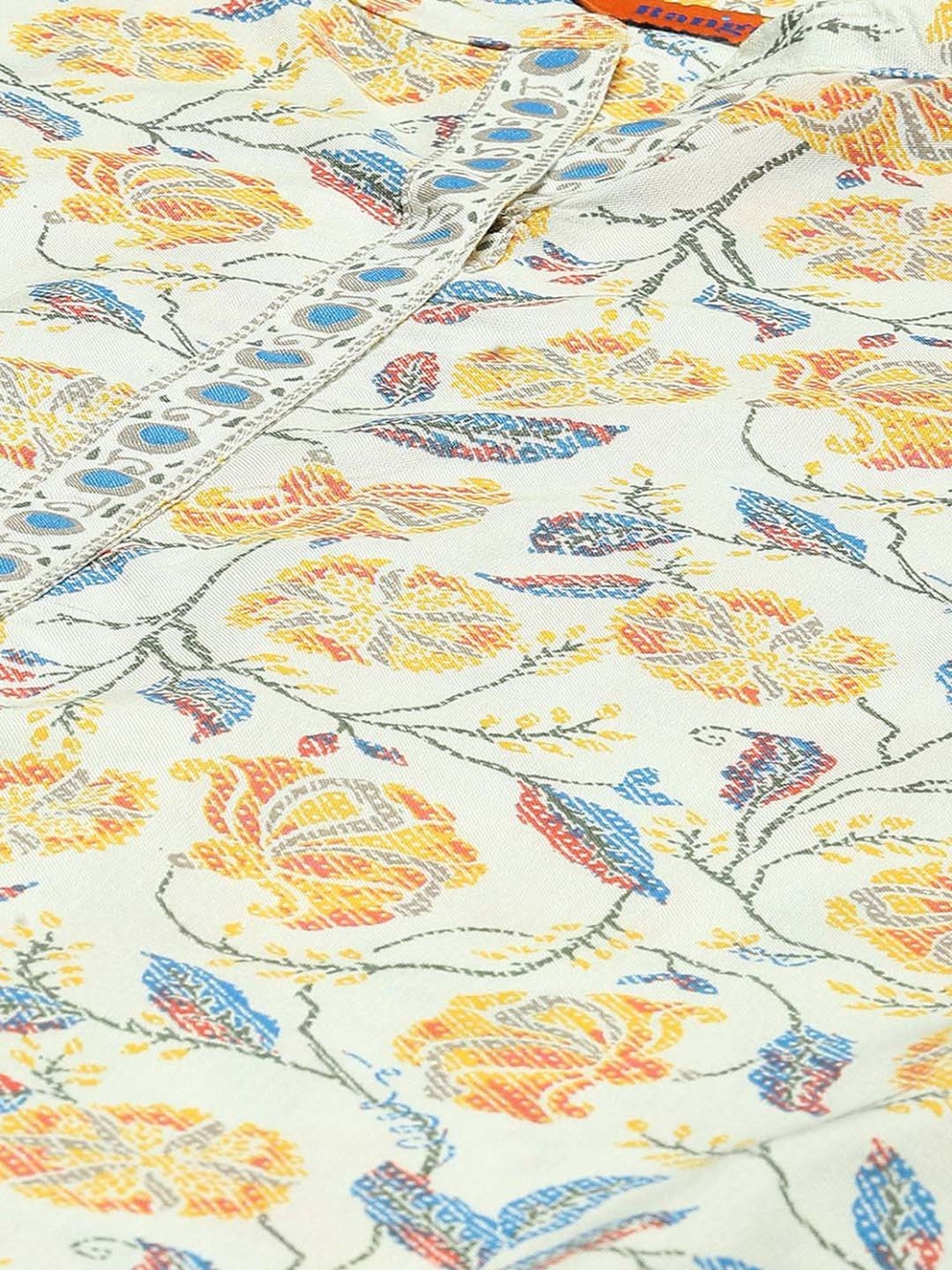 Rangriti White Floral Print Top