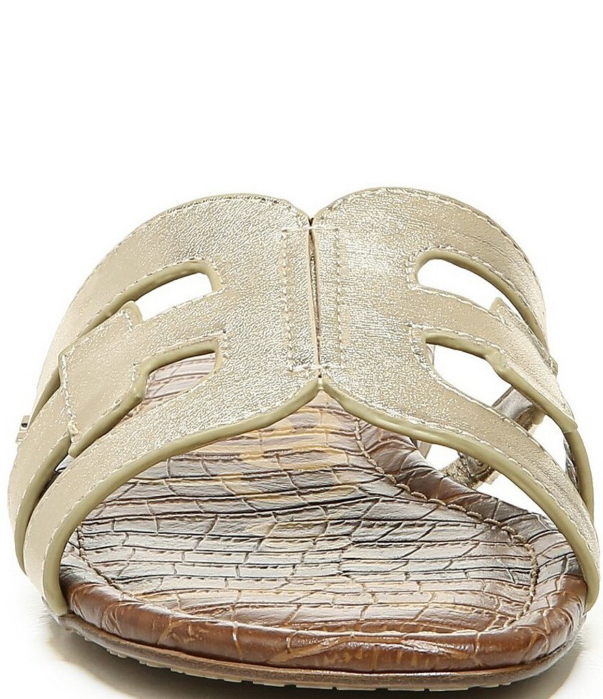 Sam Edelman Bay Metallic Double E Leather Sandals