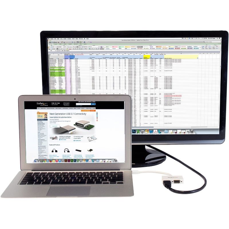 StarTech.com Mini DisplayPort to HDMI and VGA Adapter - Mini DisplayPort Multiport Hub for Your HDMI or VGA Monitor/Display (MDP2HDVGAW)