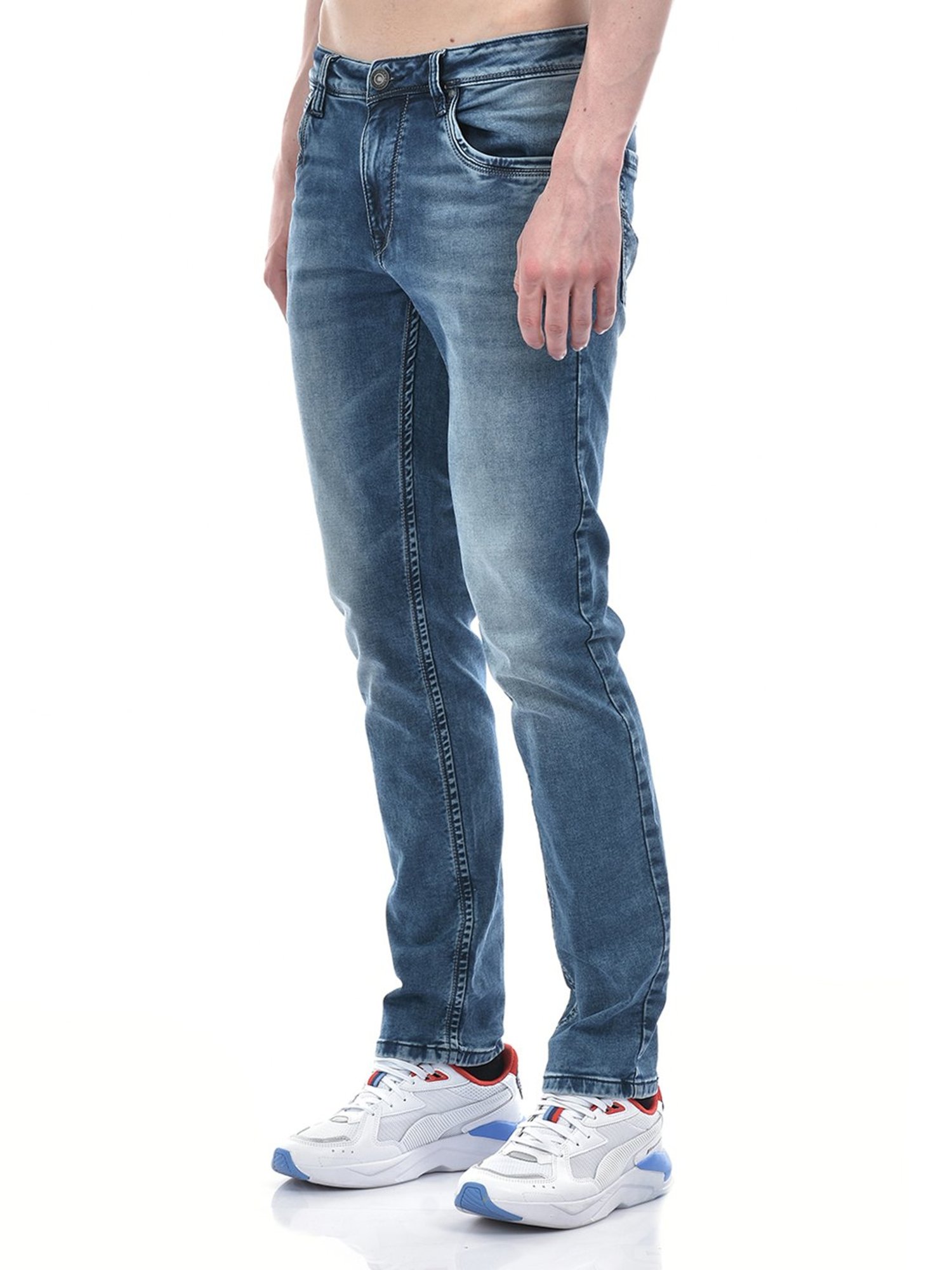 Lawman Pg3 Blue Straight Fit Heavily Washed Jeans