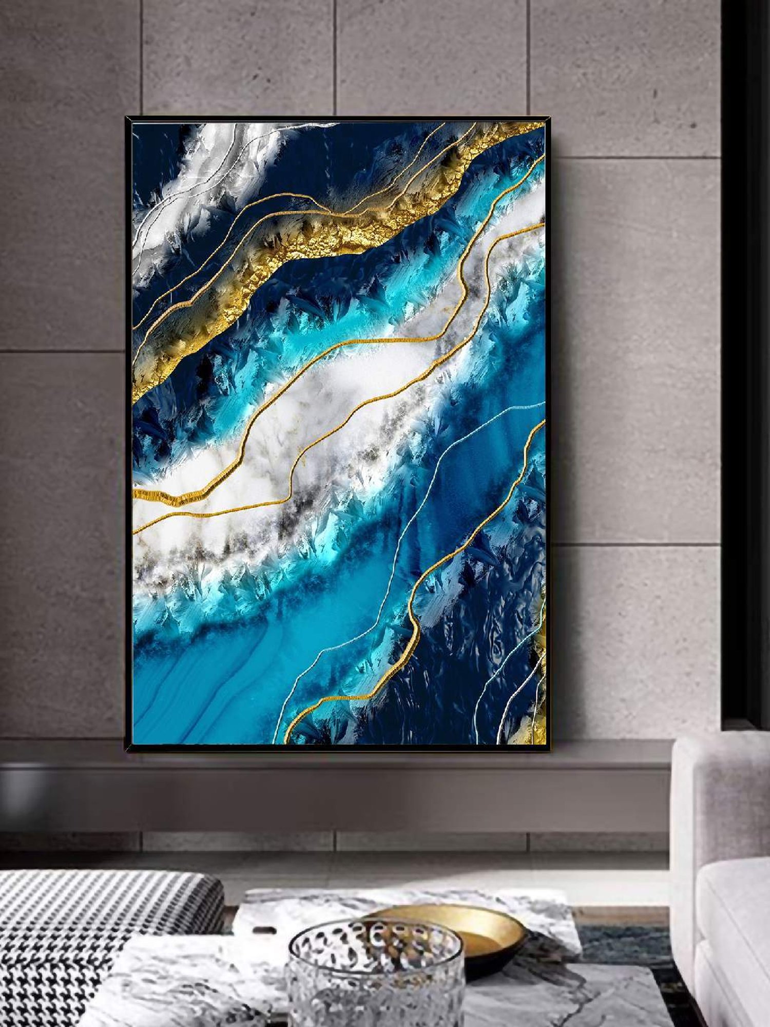 Art Street Printed Black Cotton Canvas Wall Art