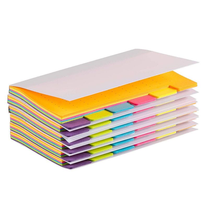 Sustainable Greetings 6-Pack 60 Sheets Sticky Notepad Note Tabs with Lined Paper & 6 Index Tabs, 3 x 5 in