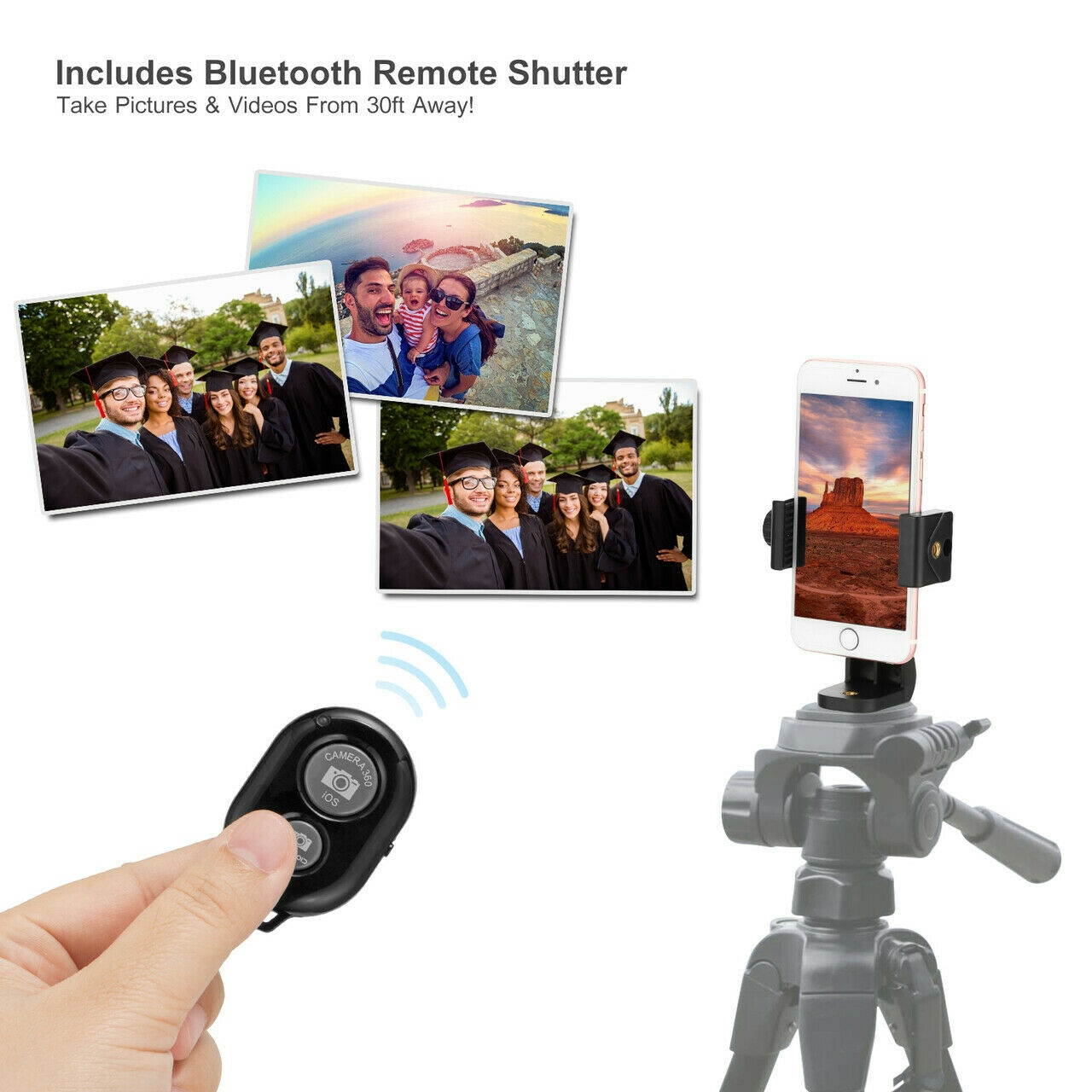 Selfie Stick Tripod Remote Desktop Stand  Cell Phone Holder For iPhone