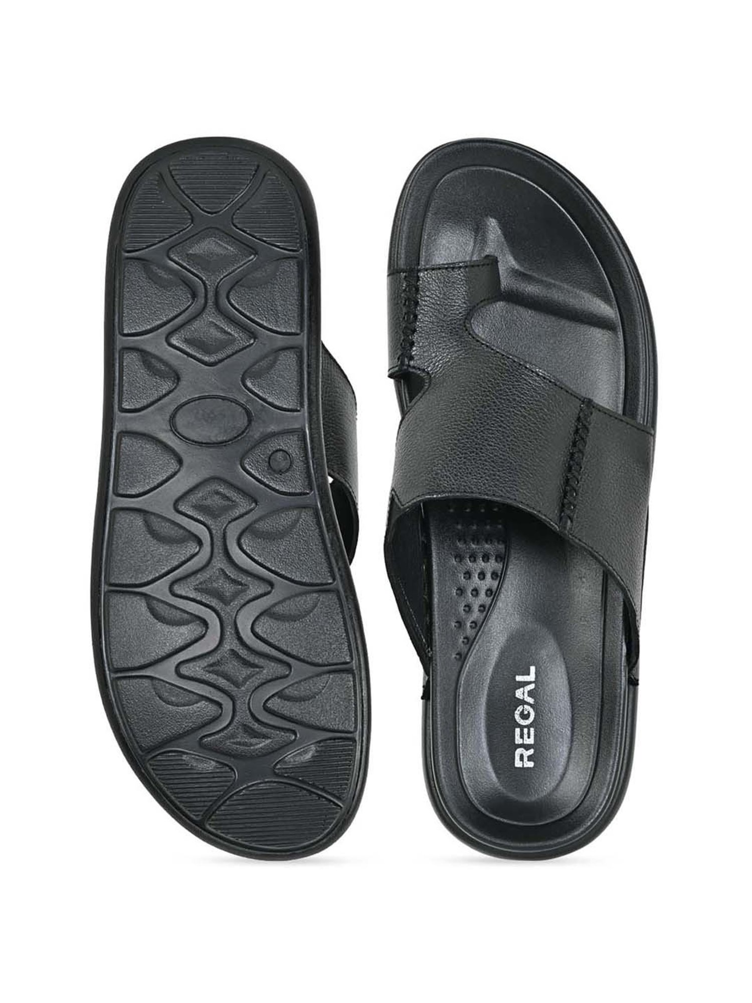 Regal Men's Black Toe Ring Sandals