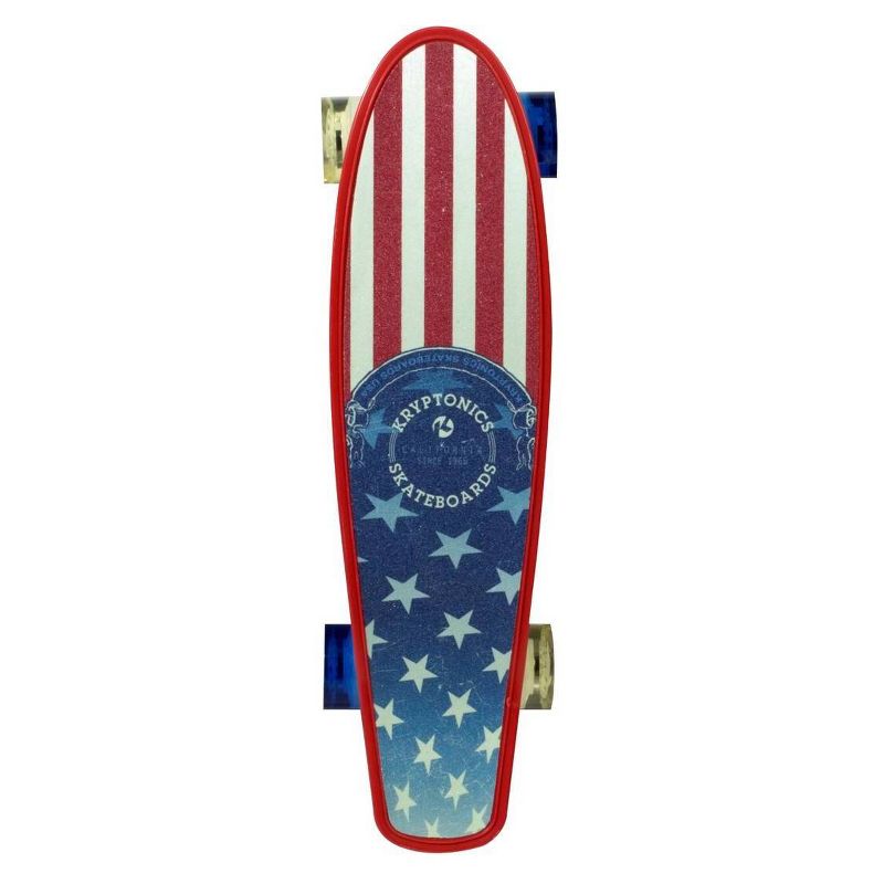 Kryptonics 22.5" Originals Printed Flag Skateboard - Red/White/Blue