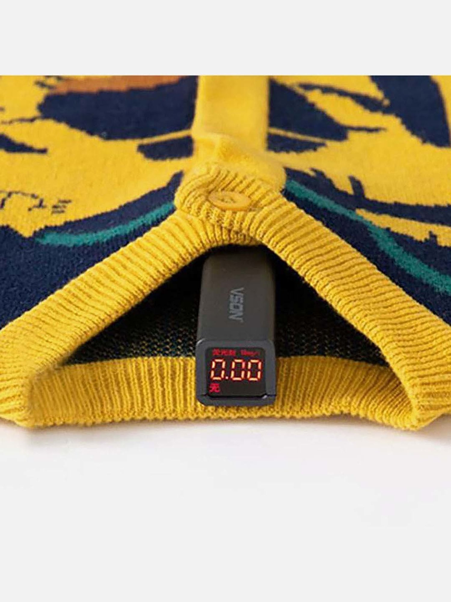 Little Surprise Box Kids Blue & Yellow Printed Full Sleeves Cardigan