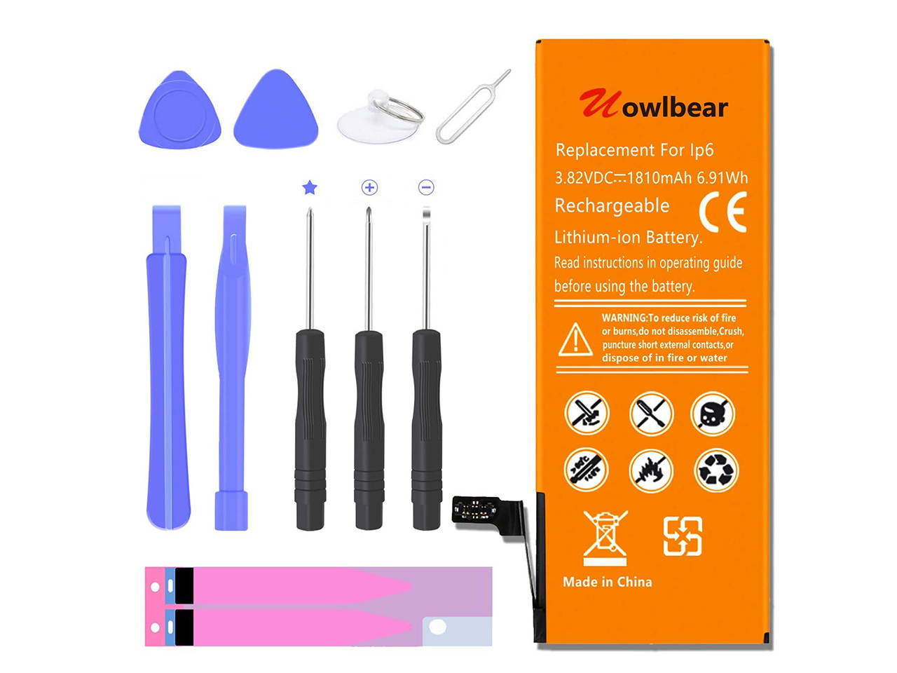 Uowlbear Replacement iPhone 6 Battery for iPhone 6 A1586 A1589 A1549 with Tools Kit -1810mAh 3 Year Warranty