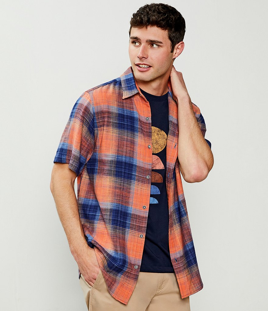 Rowm Short Sleeve Plaid Twill Sportshirt