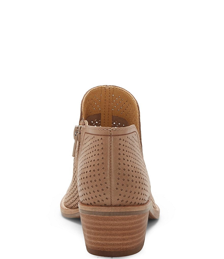Lucky Brand Feyan Perforated Leather Block Heel Booties