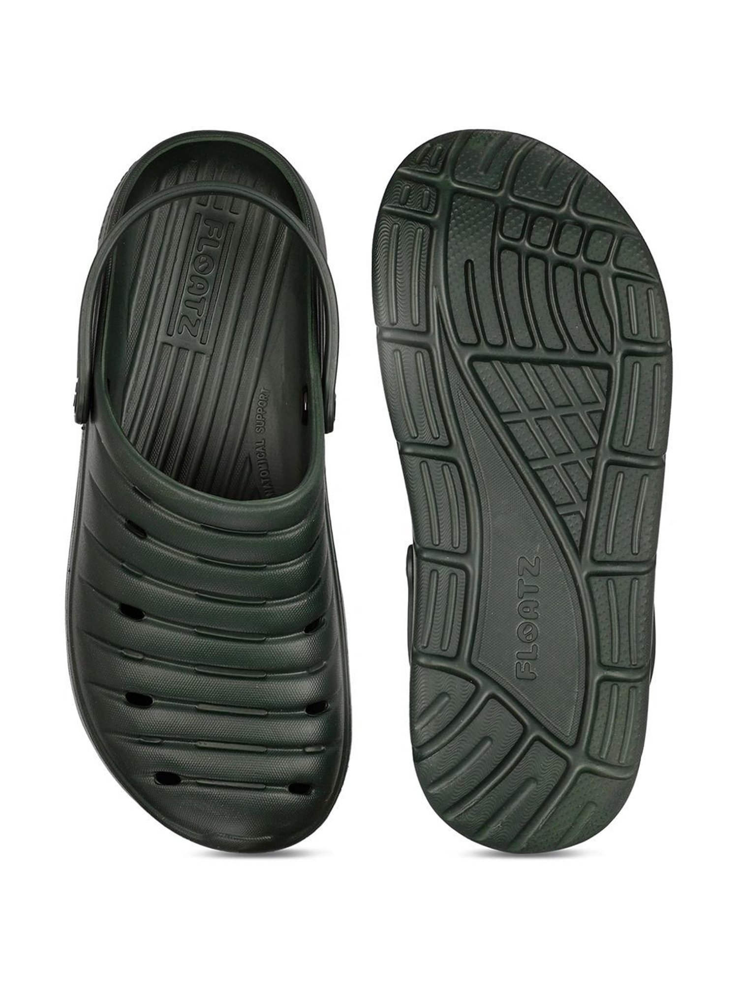 Floatz by Bata Men's  Olive Back Strap Clogs