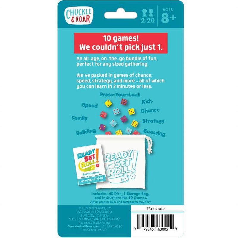 Chuckle & Roar Ready Set Roll! 10-in-1 Dice & Card Games Set