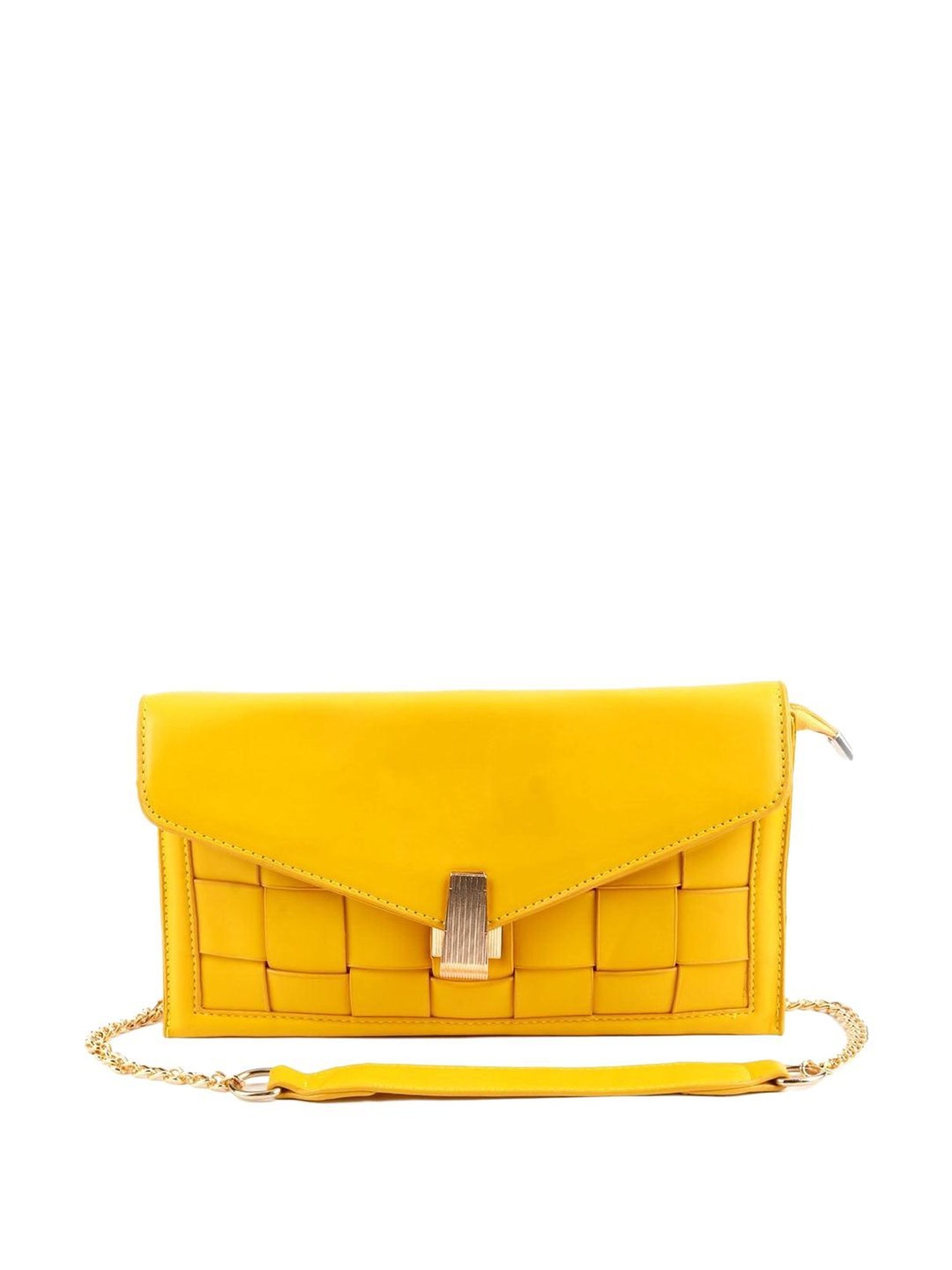 Odette Yellow Textured Sling Handbag