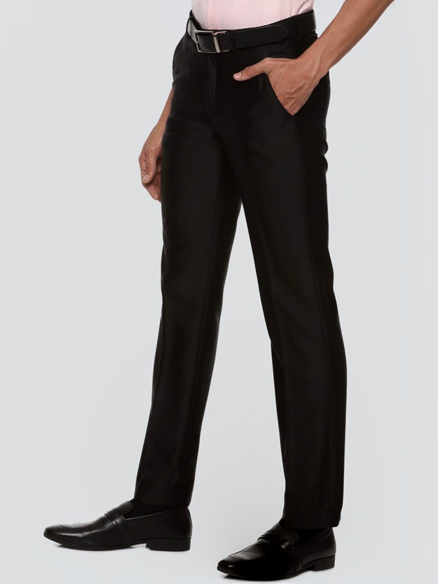 Louis Philippe Black Regular Fit Trousers