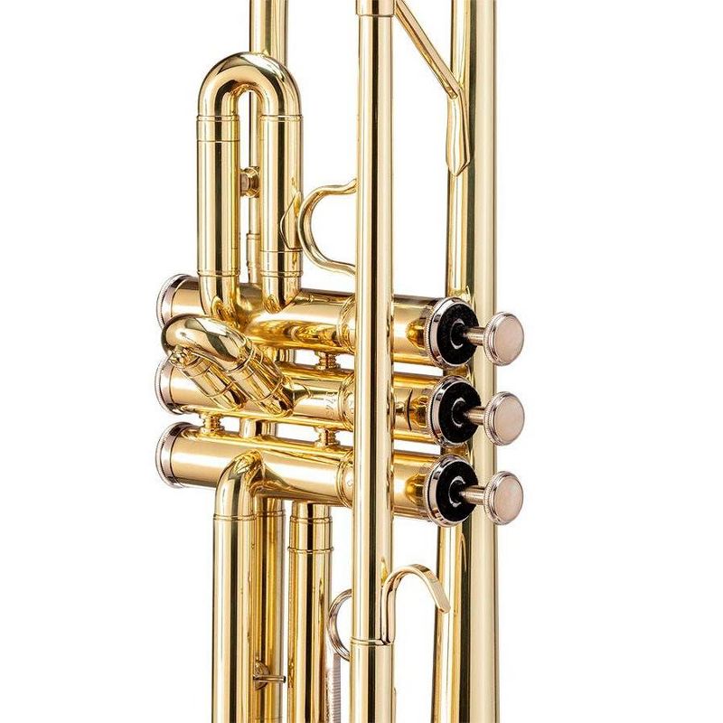 Monoprice Brass Bb Trumpet Outfit With Valve Oil, Music Stand, Trumpet Stand, and Case - Stage Right Sonata