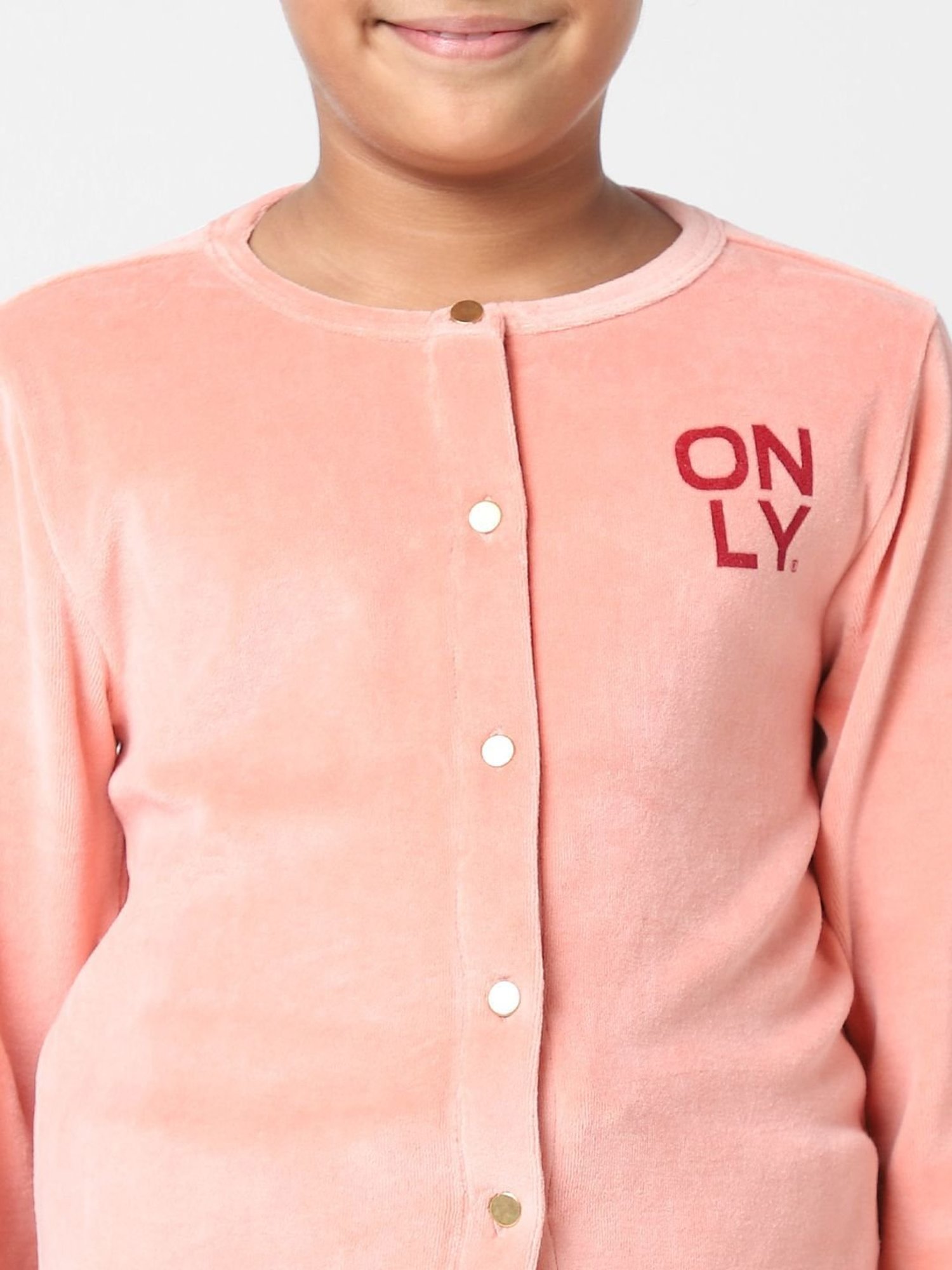 KIDS ONLY Kids Pink Cotton Printed Full Sleeves Cardigan