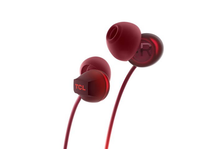 TCL Sunset Orange In-ear Headphones with Mic - SOCL300OR - Stereo - Wired - 28 Ohm - 10 Hz - 23 kHz - Earbud - Binaural - In-ear - Sunset Orange, Translucent