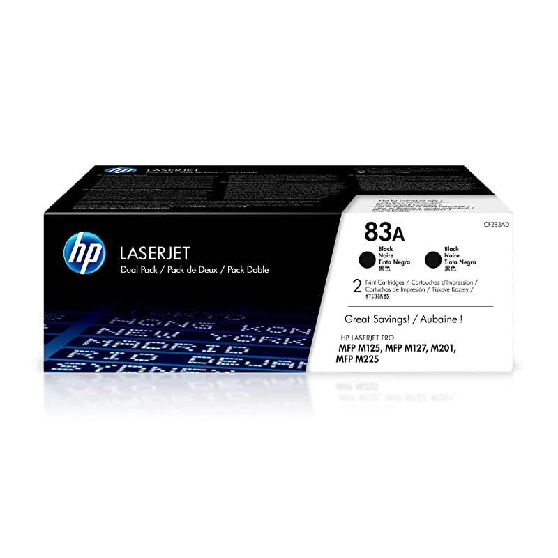 83A | CF283AD | 2 Toner Cartridges | Black